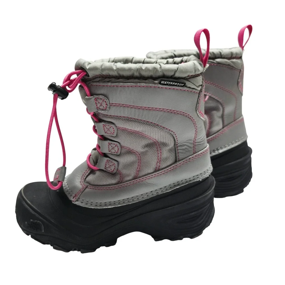 The North Face Alpenglow Winter Boots Kids 13 Grey Pink Waterproof NF0A2T5P